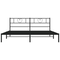 Giroletto con Testiera in Metallo Nero 200x200 cm 355470