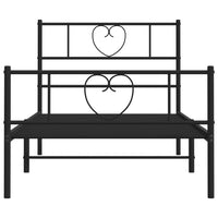 Giroletto con Testiera e Pediera Metallo Nero 80x200 cm 355472