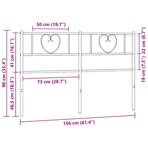 vidaXL Testiera in Metallo Nero 150 cm
