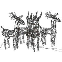 Decorazioni di Natale 4 pz Renne 160 LED Bianco Caldo in Rattan