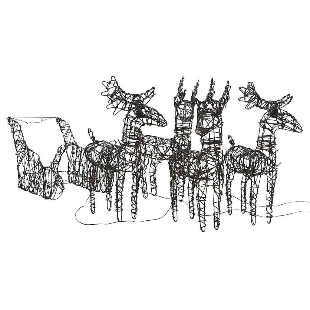 Decorazione Natalizia Renne e Slitte 320LED Bianco Caldo Rattancod mxl 131280