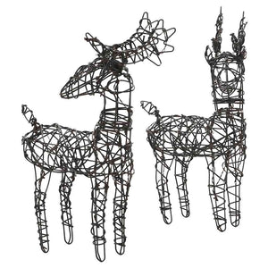 Decorazione Natalizia Renne e Slitte 320LED Bianco Caldo Rattan 3200677