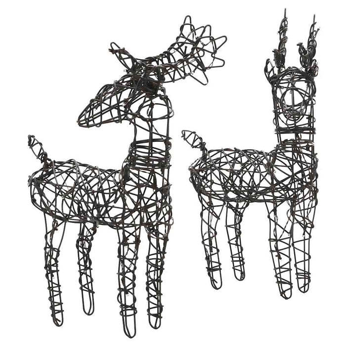 Decorazione Natalizia Renne e Slitte 320LED Bianco Caldo Rattan 3200677