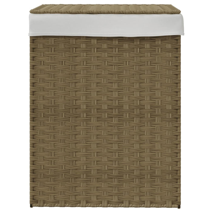 Cesto Portabiancheria con Coperchio 46x33x60 cm Polyrattan 372029