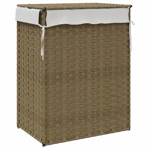 Cesto Portabiancheria con Coperchio 46x33x60 cm Polyrattan 372029
