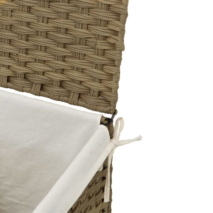 Cesto Portabiancheria con Coperchio 46x33x60 cm Polyrattan 372029