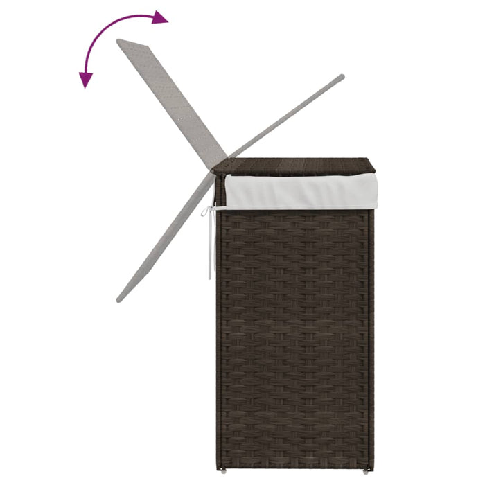 Cesto Biancheria Coperchio Marrone Scuro 46x33x60 cm Polyrattan 372030