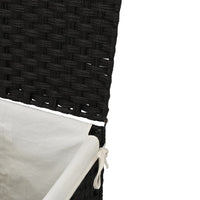 Cesto Portabiancheria con Coperchio Nero 46x33x60 cm Polyrattan 372032
