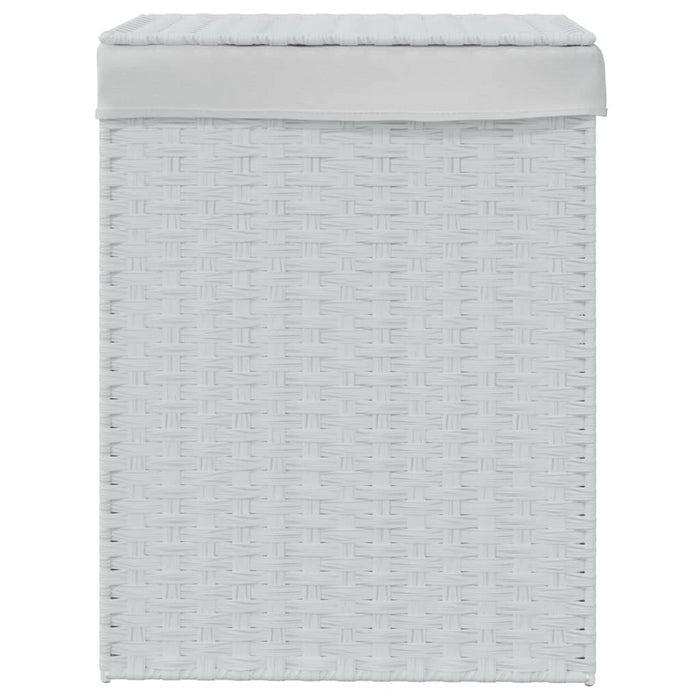 Cesto Portabiancheria Coperchio Bianco 46x33x60 cm Polyrattancod mxl 109396