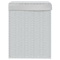 Cesto Portabiancheria Coperchio Bianco 46x33x60 cm Polyrattan 372033