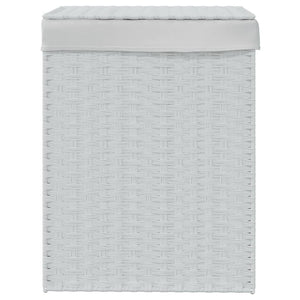 Cesto Portabiancheria Coperchio Bianco 46x33x60 cm Polyrattan 372033