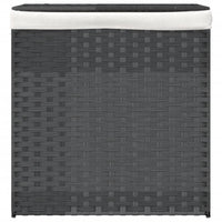 Cesto Portabiancheria 2 Sezioni Grigio 53x35x57 cm Polyrattan 372036