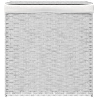 Cesto Portabiancheria 2 Sezioni Bianco 53x35x57 cm Polyrattancod mxl 109397