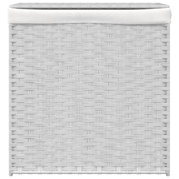 Cesto Portabiancheria 2 Sezioni Bianco 53x35x57 cm Polyrattancod mxl 109397