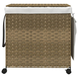Cesto Portabiancheria con Ruote 60x35x60,5 cm Rattan 372039