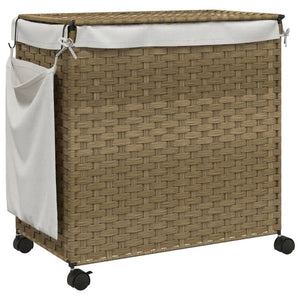 Cesto Portabiancheria con Ruote 60x35x60,5 cm Rattan 372039