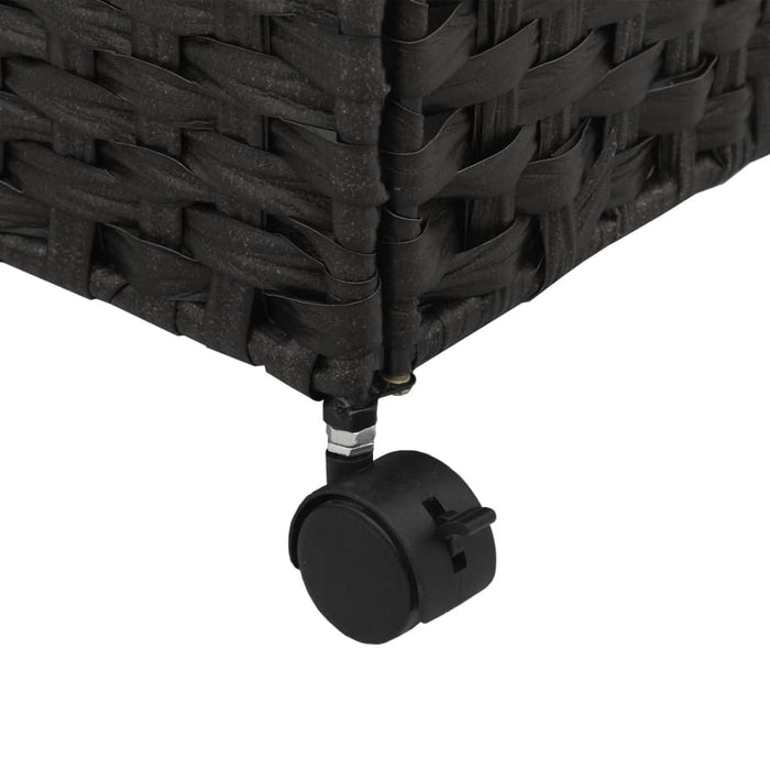Cesto Portabiancheria con Ruote Nero 60x35x60,5 cm Rattan 372042
