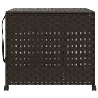 Cesto Portabiancheria Ruote Marrone Scuro 66x35x60 cm Rattan 372045