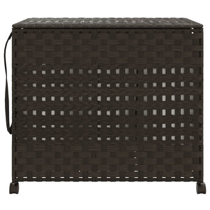 Cesto Portabiancheria Ruote Marrone Scuro 66x35x60 cm Rattan 372045