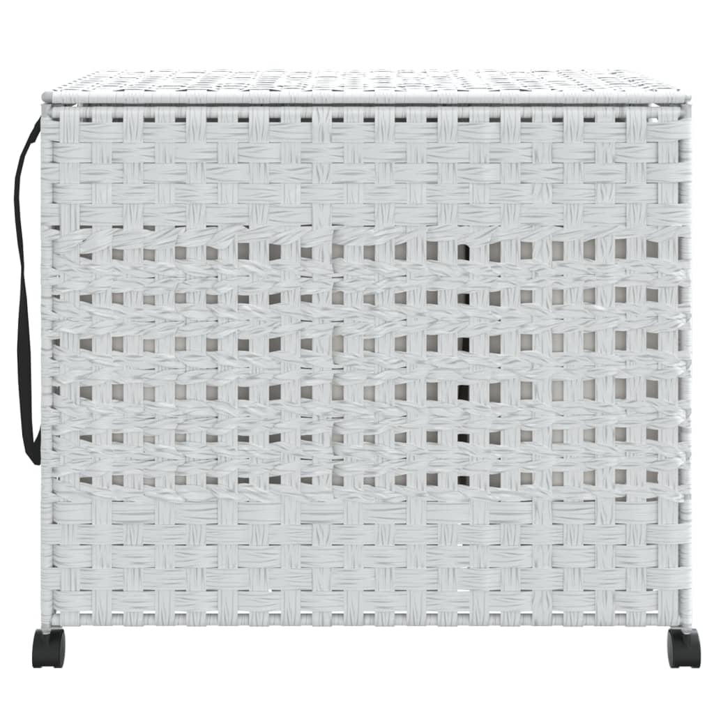 Cesto Portabiancheria con Ruote Bianco 66x35x60 cm Rattancod mxl 133376