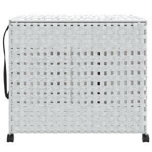 Cesto Portabiancheria con Ruote Bianco 66x35x60 cm Rattancod mxl 133376