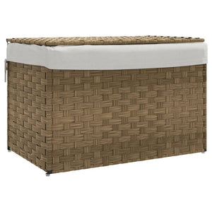 Cesto Portabiancheria con Coperchio 55,5x35x34 cm Polyrattan 372049