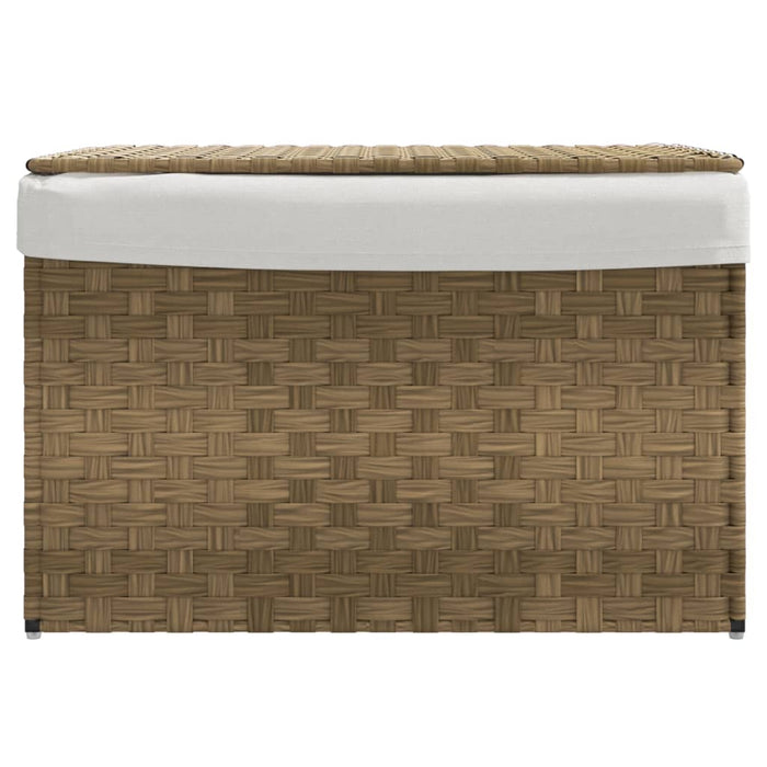 Cesto Portabiancheria con Coperchio 55,5x35x34 cm Polyrattan 372049