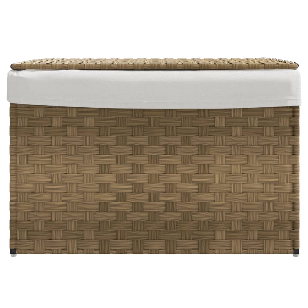 Cesto Portabiancheria con Coperchio 55,5x35x34 cm Polyrattan