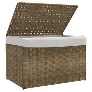 Cesto Portabiancheria con Coperchio 55,5x35x34 cm Polyrattan 372049