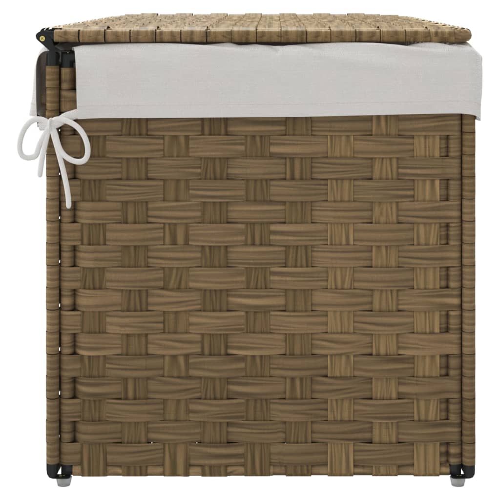 Cesto Portabiancheria con Coperchio 55,5x35x34 cm Polyrattan 372049