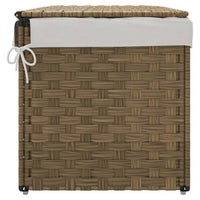Cesto Portabiancheria con Coperchio 55,5x35x34 cm Polyrattan 372049