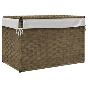 Cesto Portabiancheria con Coperchio 55,5x35x34 cm Polyrattan 372049