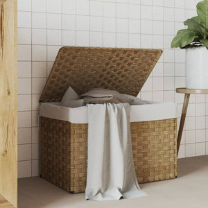 Cesto Portabiancheria con Coperchio 55,5x35x34 cm Polyrattan 372049
