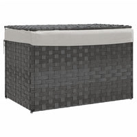 Cesto Portabiancheria Coperchio Grigio 55,5x35x34 cm Polyrattan 372051