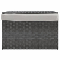 Cesto Portabiancheria Coperchio Grigio 55,5x35x34 cm Polyrattan 372051