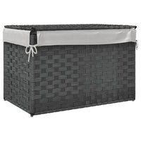 Cesto Portabiancheria Coperchio Grigio 55,5x35x34 cm Polyrattan 372051