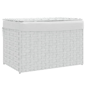 Cesto Portabiancheria Coperchio Bianco 55,5x35x34 cm Polyrattancod mxl 85655