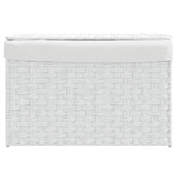 Cesto Portabiancheria Coperchio Bianco 55,5x35x34 cm Polyrattancod mxl 85655