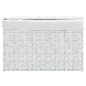 Cesto Portabiancheria Coperchio Bianco 55,5x35x34 cm Polyrattancod mxl 85655