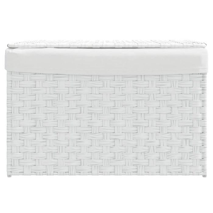Cesto Portabiancheria Coperchio Bianco 55,5x35x34 cm Polyrattancod mxl 85655