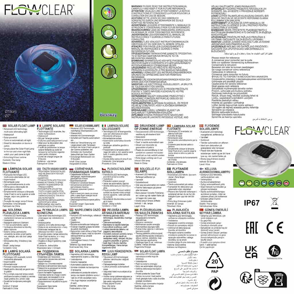 Bestway Lampada Solare Galleggiante 58111 3202384