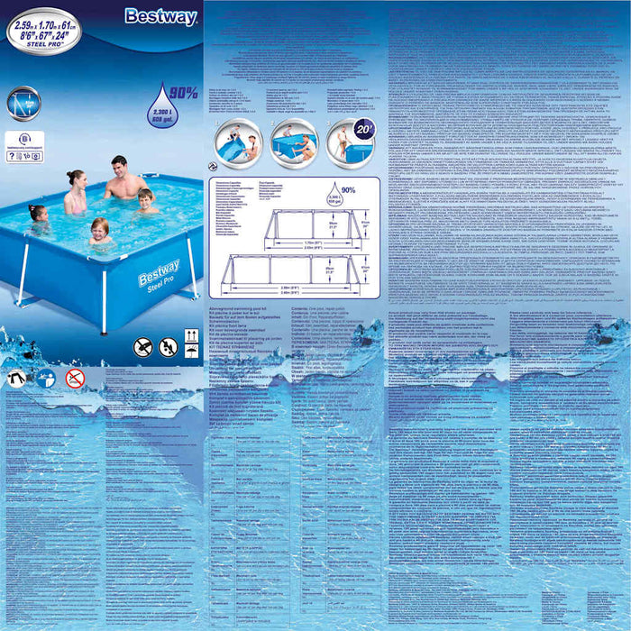 Bestway Piscina con Telaio in Acciaio Steel Pro 259x170x61 cm 56403 3202414
