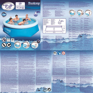 Bestway Piscina Gonfiabile Rotonda Fast Set 244x66 cm 57265 3202429