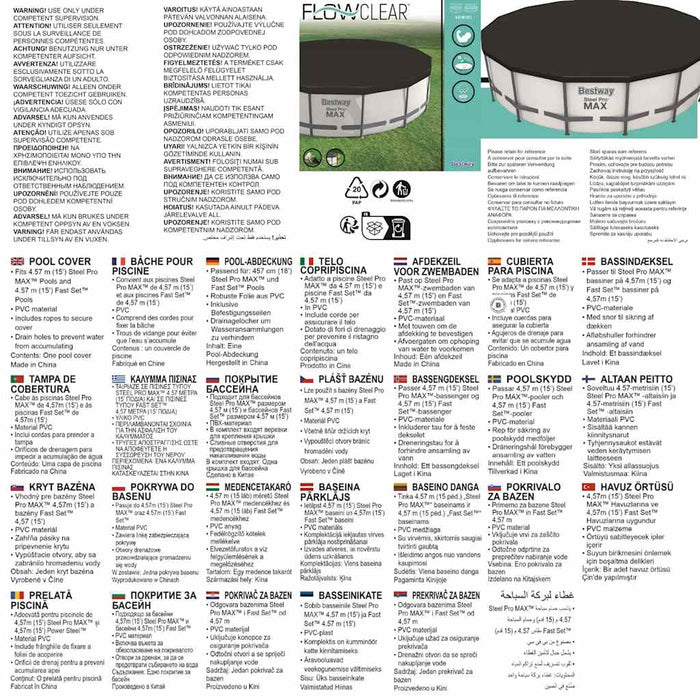 Bestway Copertura per Piscina Flowclear 457 cm 3202469