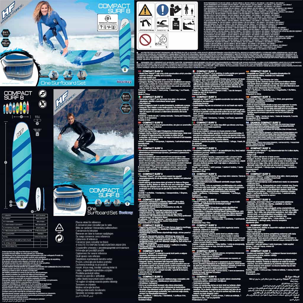 Bestway Hydro-Force Tavola da Surf Gonfiabile 243x57x7 cm 3202489