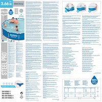 Bestway Telaio Piscina Steel Pro 366x76 cm 3202494