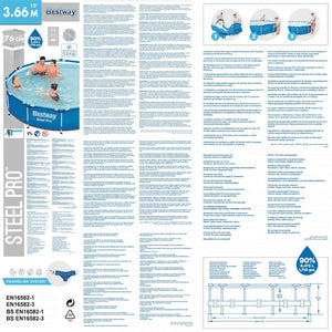 Bestway Telaio Piscina Steel Pro 366x76 cm 3202494