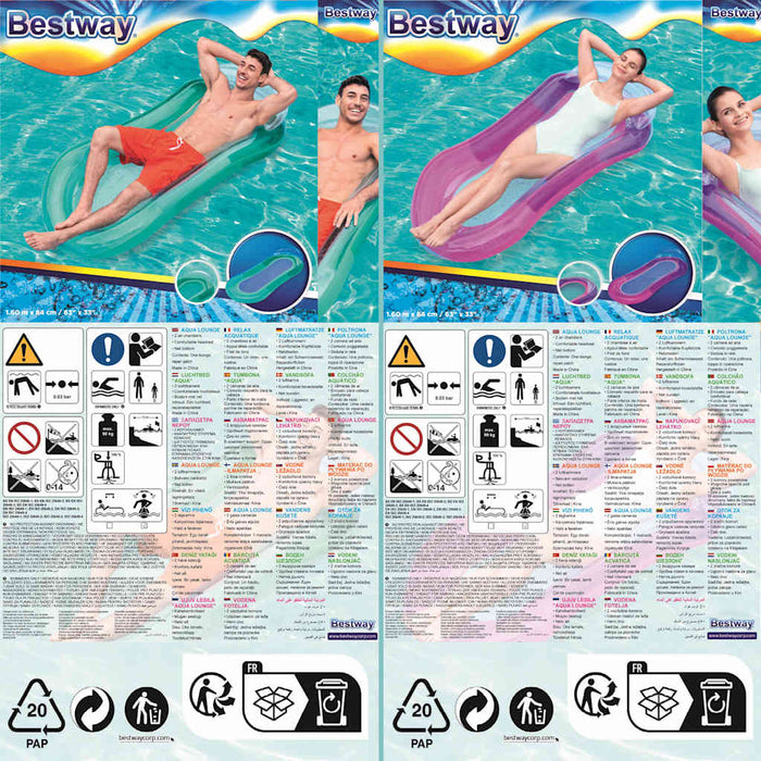 Bestway Lettino Gonfiabile da Piscina Aqua Lounge 3202498