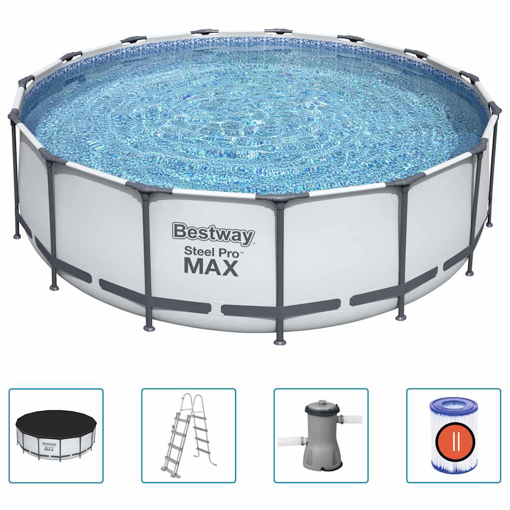 Bestway Set Piscina Rotonda Steel Pro MAX 457x122 cm 3202523
