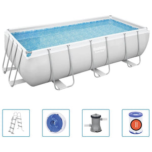 Bestway Set Piscina Power Steel Rettangolare 404x201x100 cm 3202524